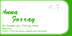 anna forray business card